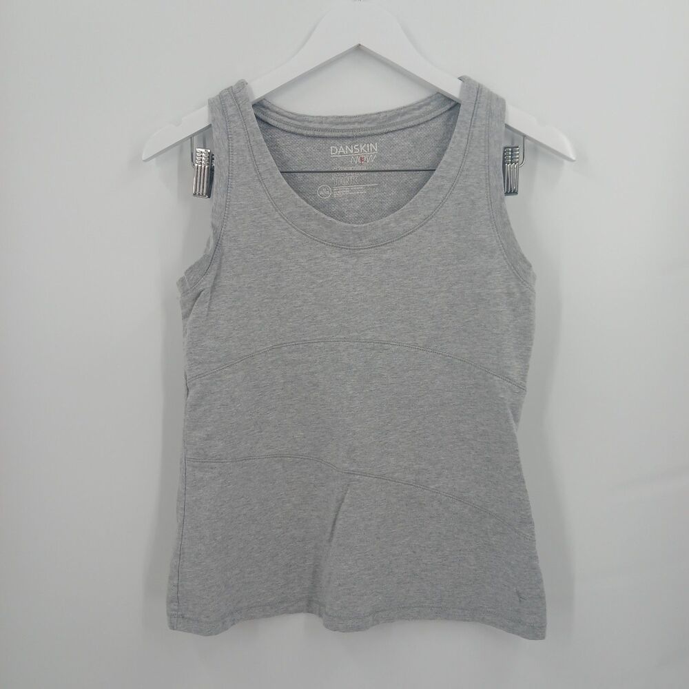 womans danskin now size medium grey active tank top athletic casual